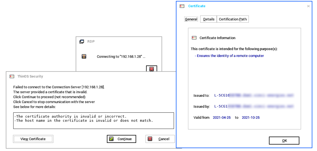certificate error