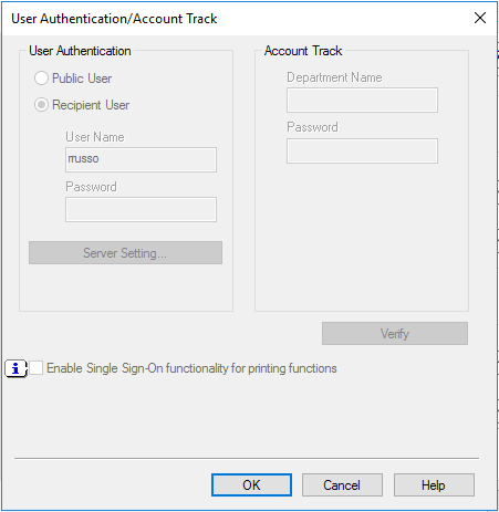 Account tracking settings