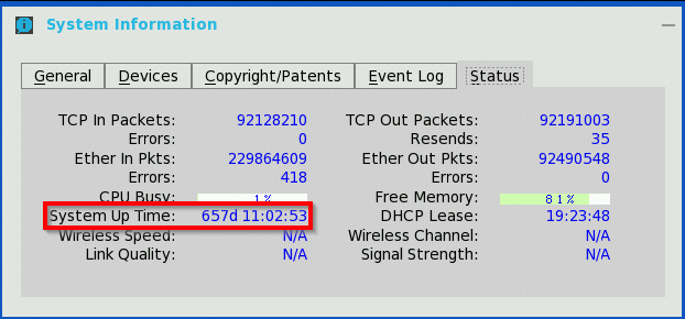 Wyse C10LE uptime