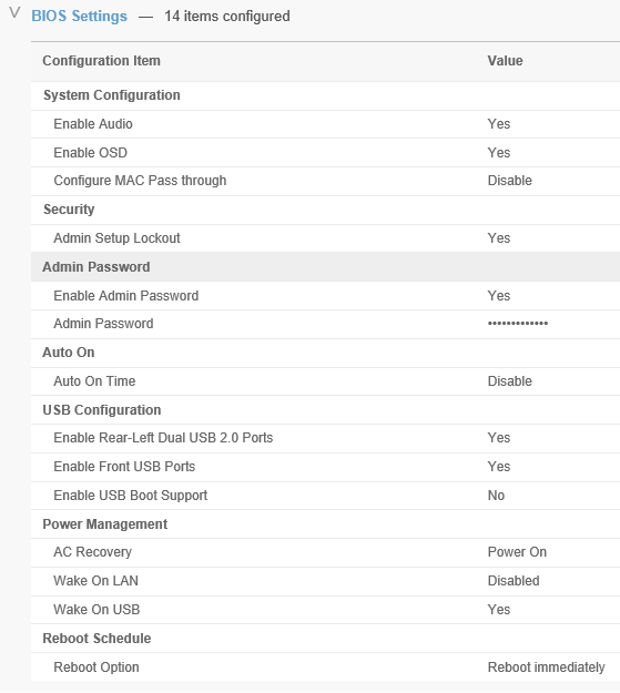 WMS BIOS  Settings