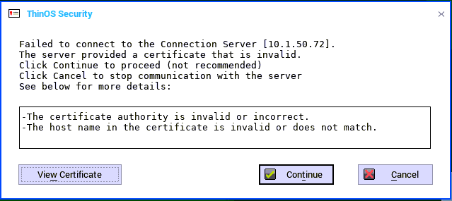 Certificate issues